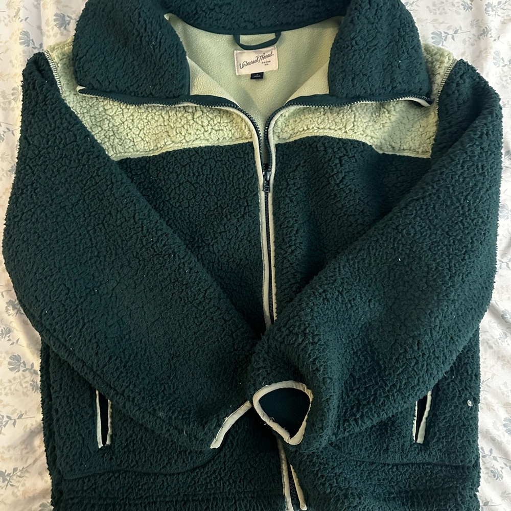 Green Sherpa Fleece Jacket
